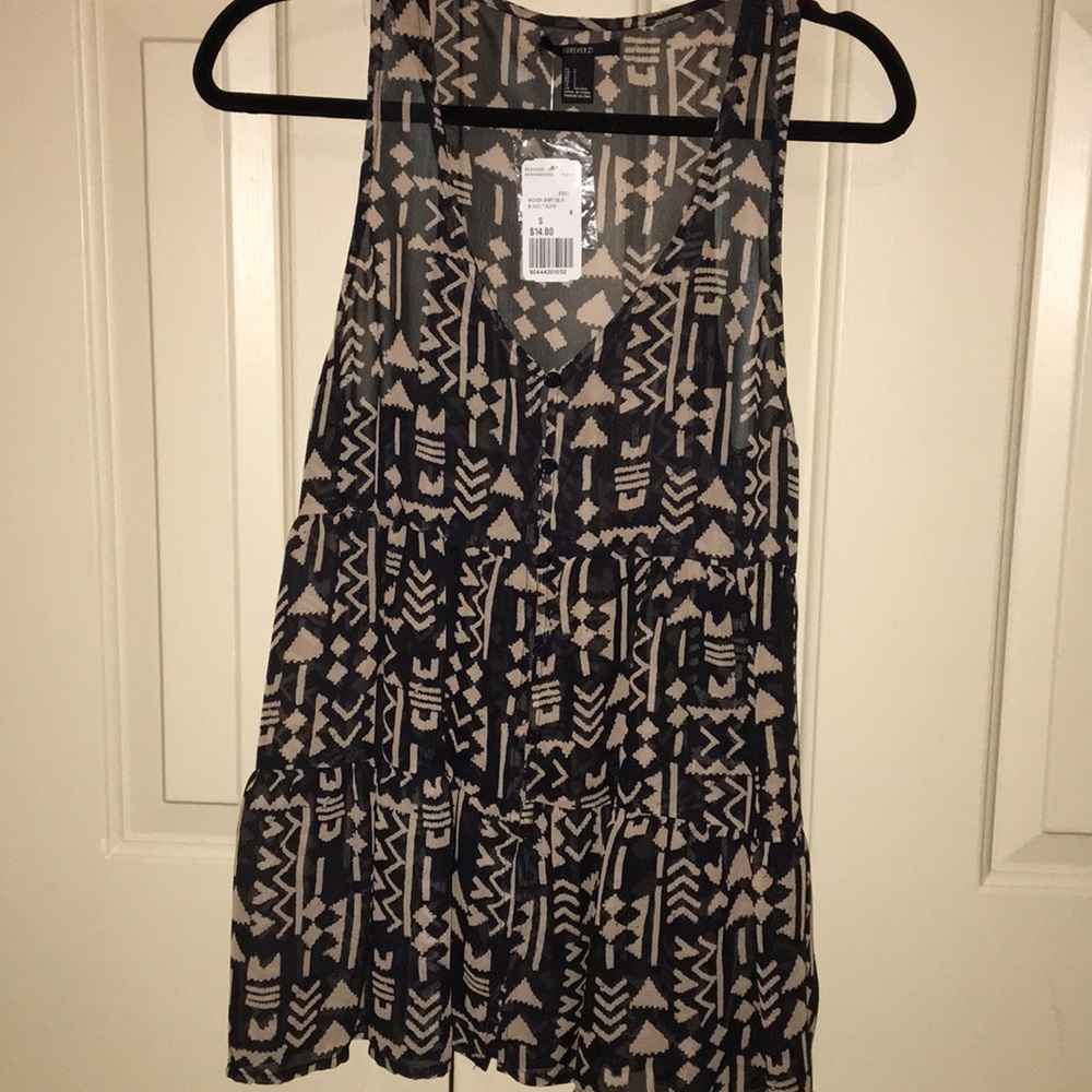 Forever 21 Size S sheer Aztec tunic NWT